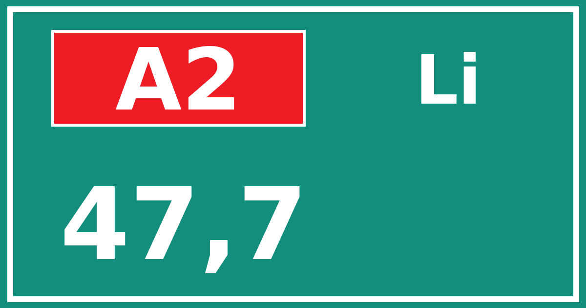 Hectometerbord A2 47,7 zijde Li