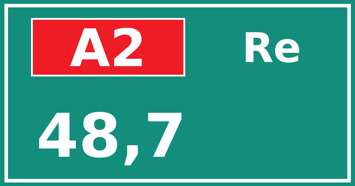 Hectometerbord A2 48,7 zijde Re