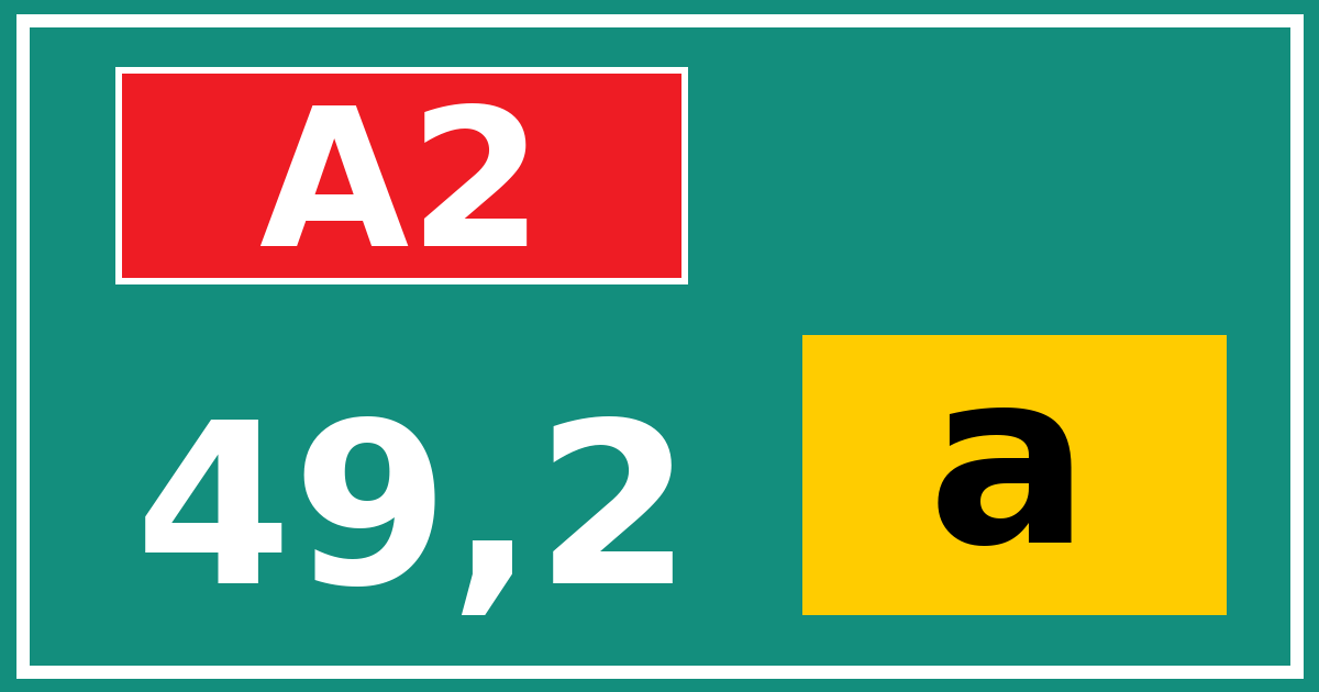 Hectometerbord A2 49,2 letter a