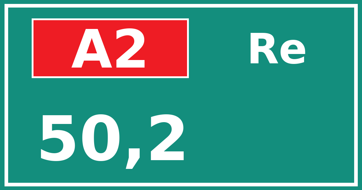 Hectometerbord A2 50,2 zijde Re