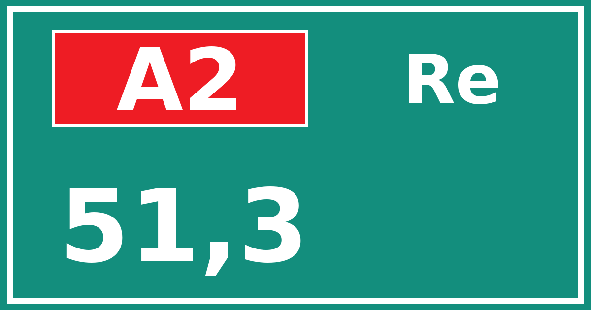 Hectometerbord A2 51,3 zijde Re