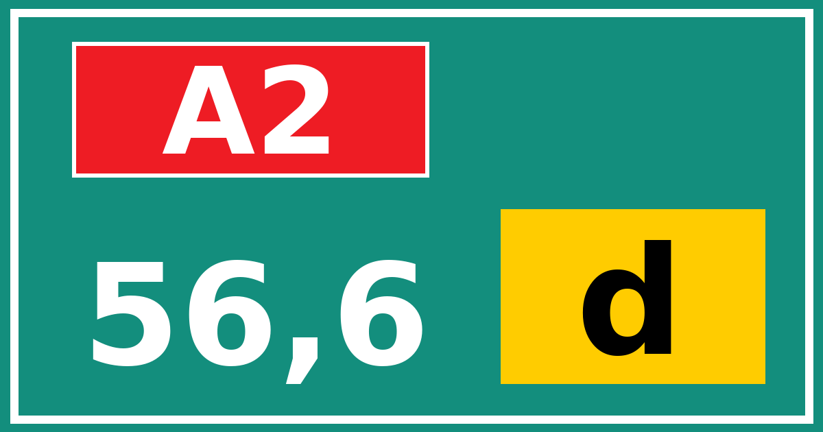 Hectometerbord A2 56,6 letter d