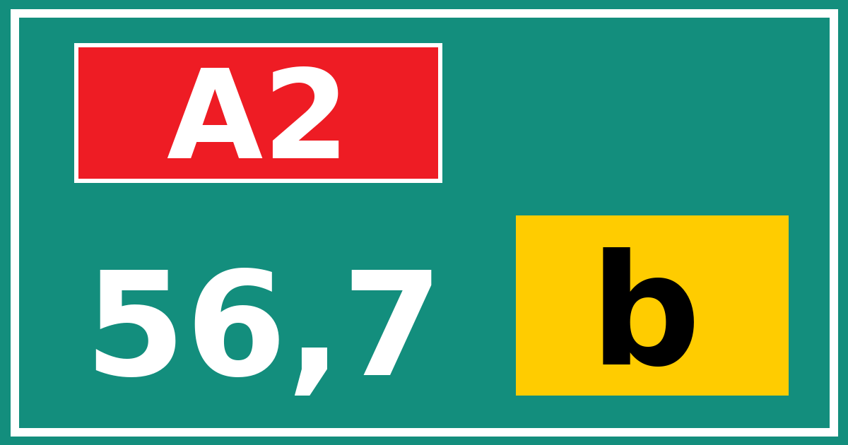 Hectometerbord A2 56,7 letter b