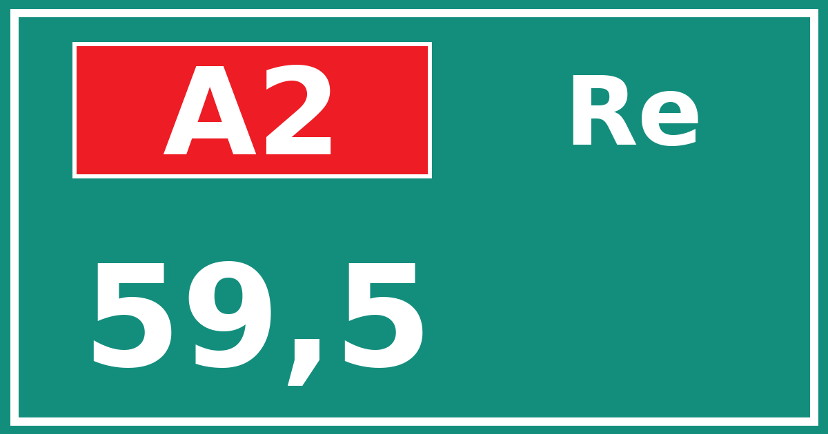 Hectometerbord A2 59,5 zijde Re