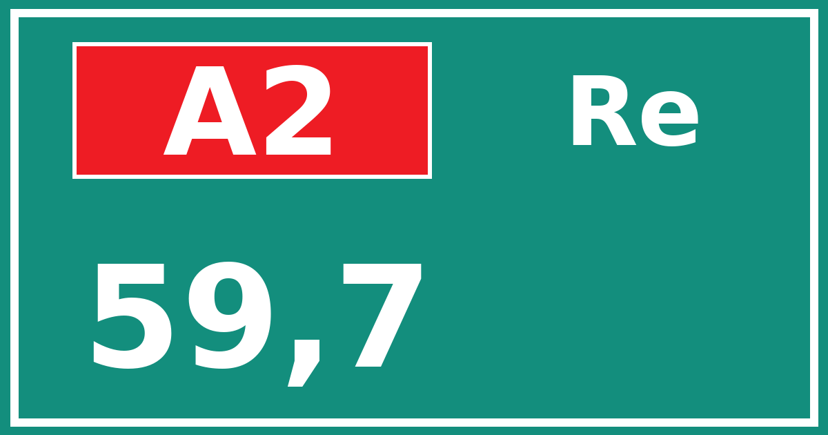 Hectometerbord A2 59,7 zijde Re