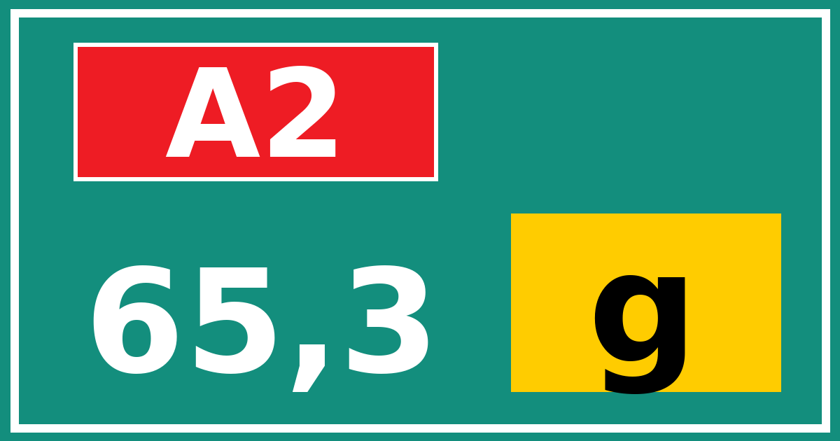 Hectometerbord A2 65,3 letter g