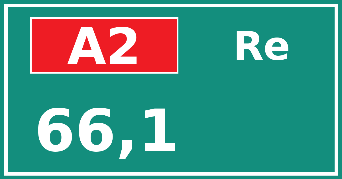Hectometerbord A2 66,1 zijde Re