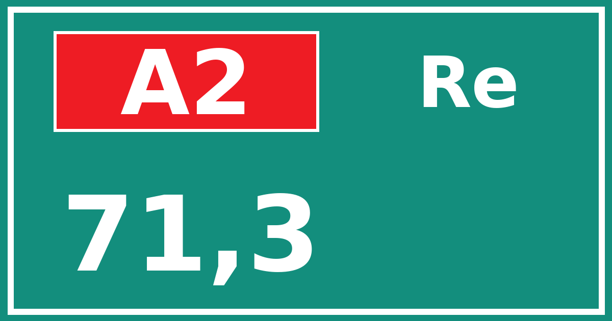 Hectometerbord A2 71,3 zijde Re