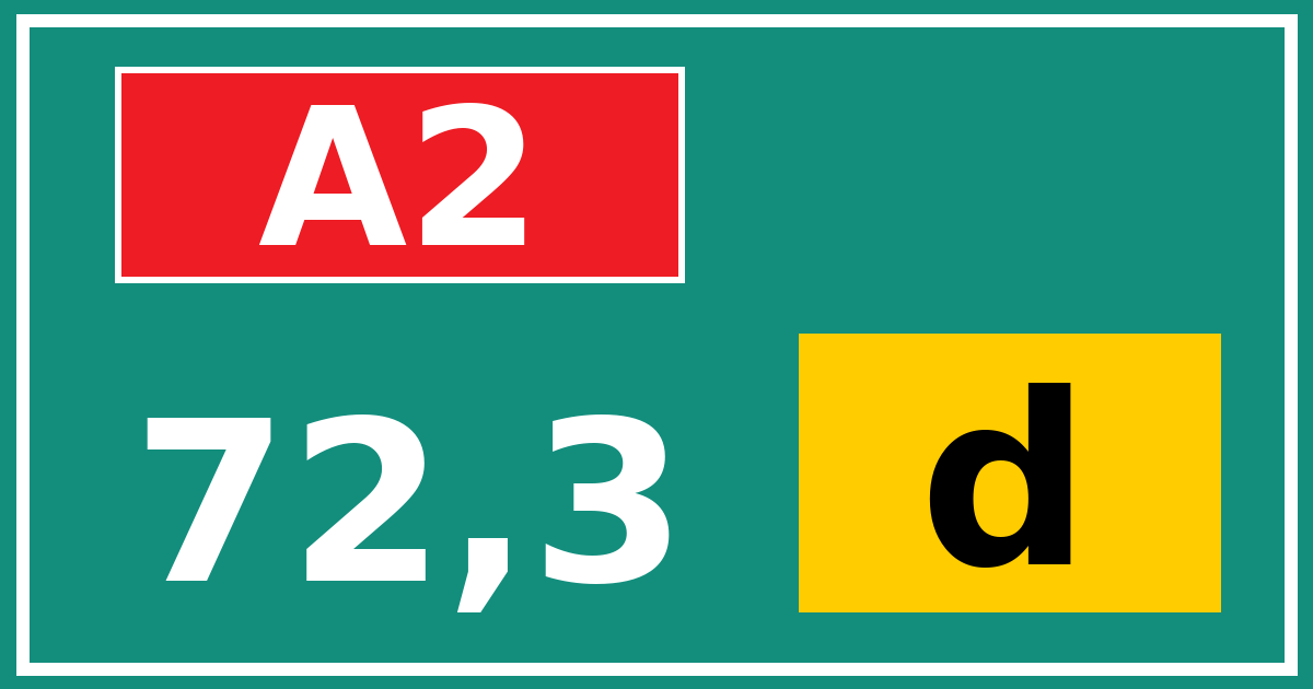 Hectometerbord A2 72,3 letter d
