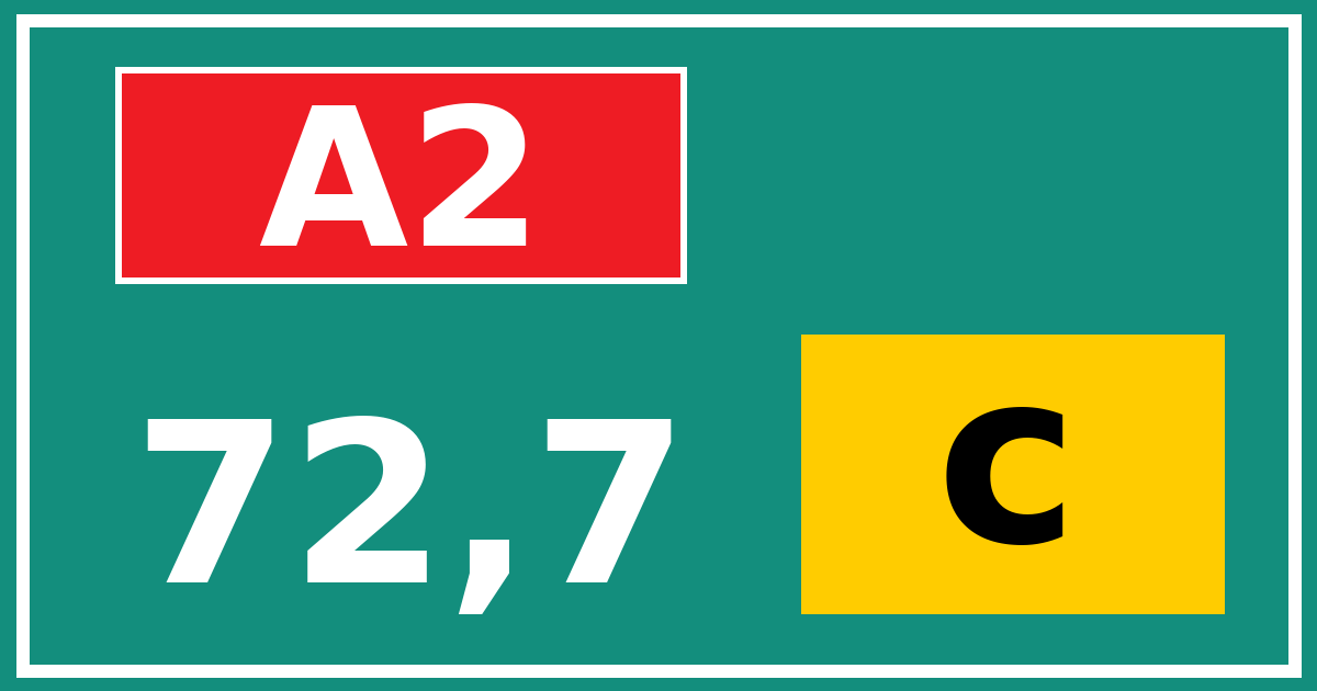 Hectometerbord A2 72,7 letter c