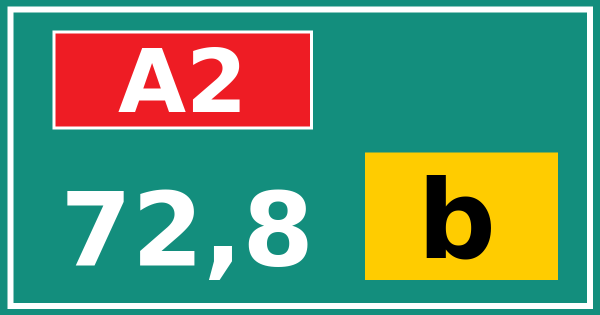 Hectometerbord A2 72,8 letter b
