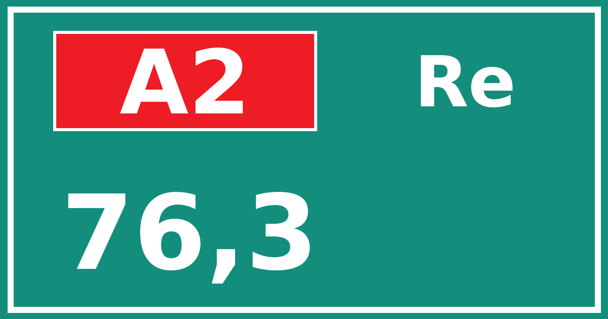 Hectometerbord A2 76,3 zijde Re