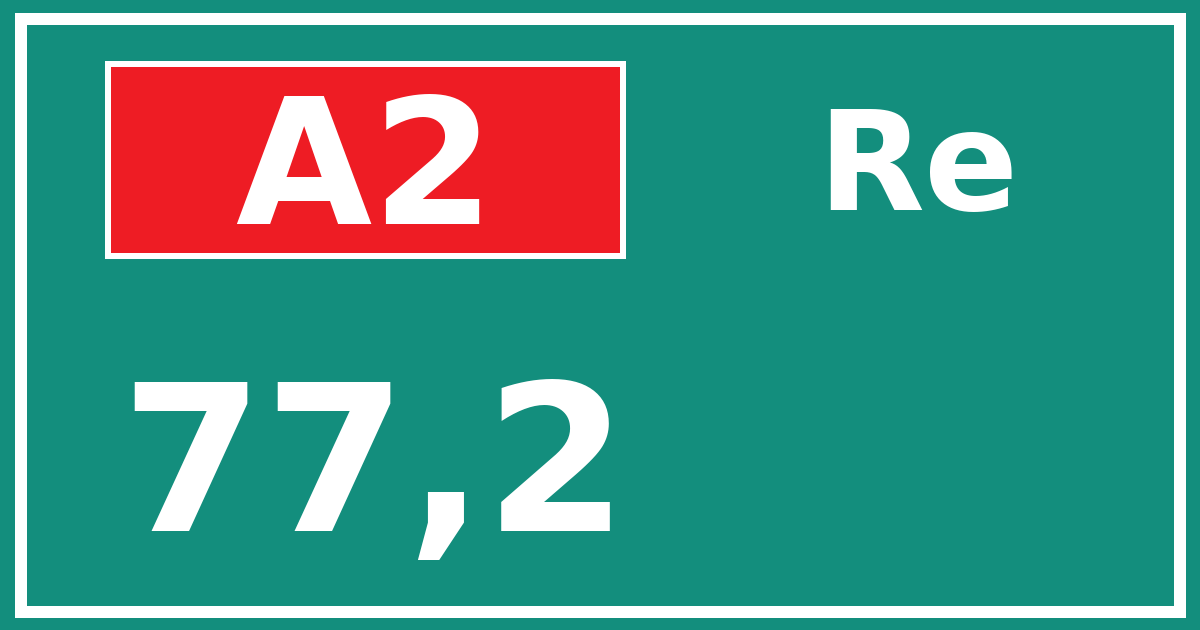 Hectometerbord A2 77,2 zijde Re