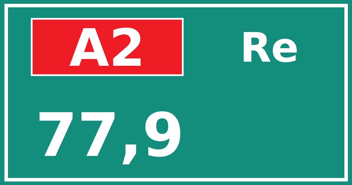 Hectometerbord A2 77,9 zijde Re