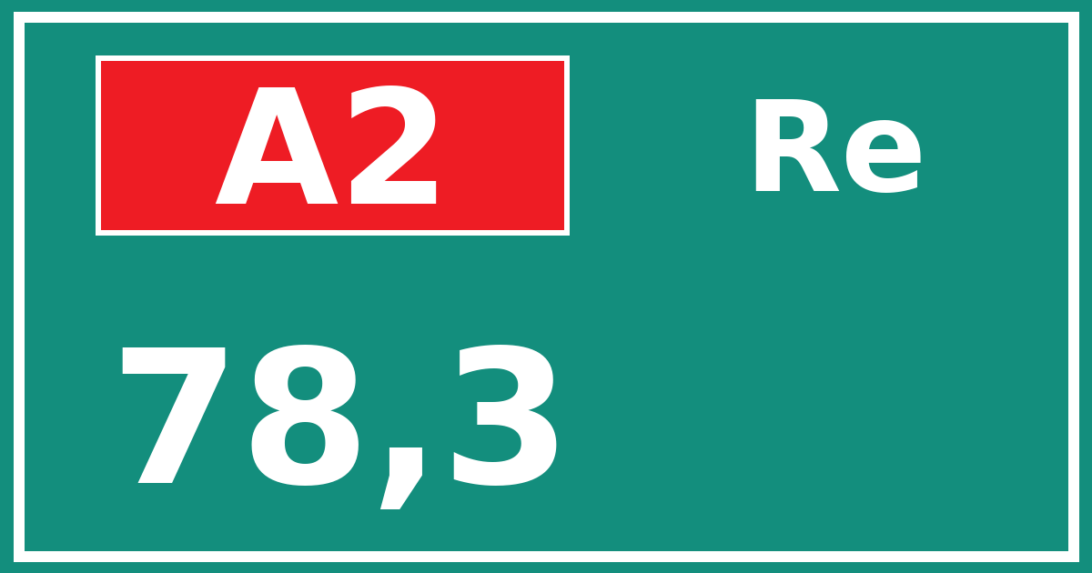 Hectometerbord A2 78,3 zijde Re