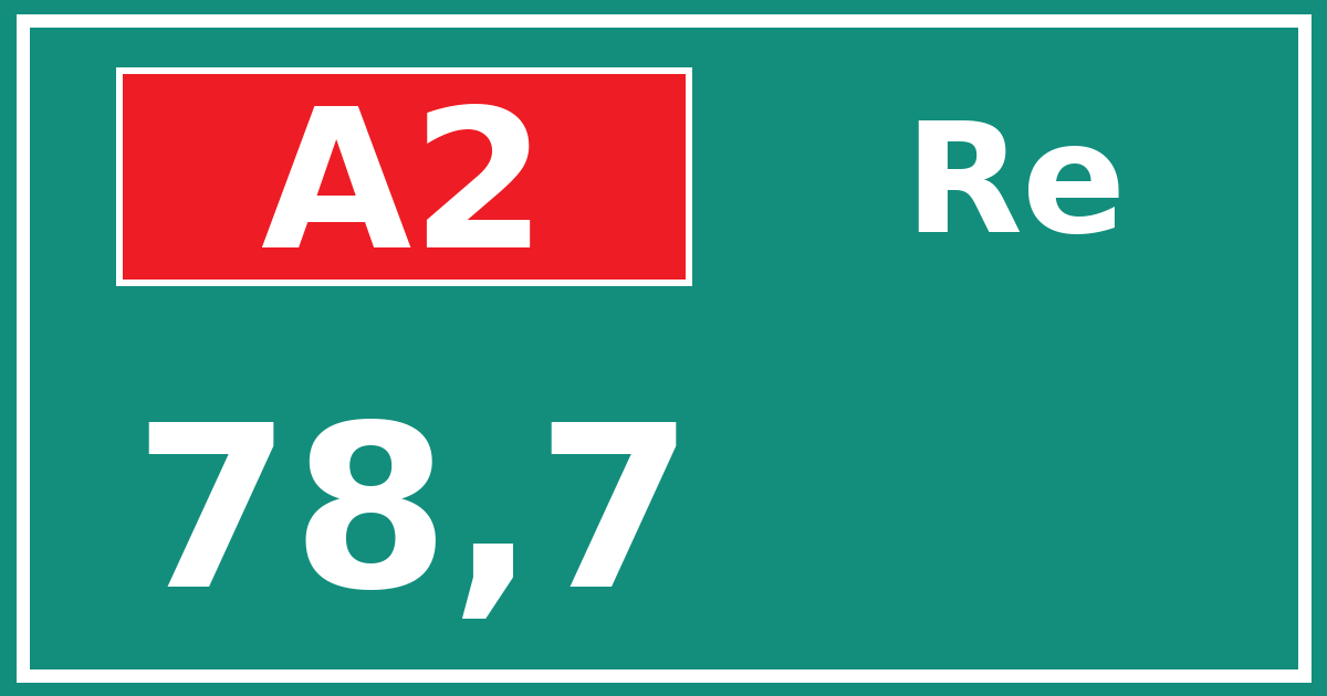 Hectometerbord A2 78,7 zijde Re