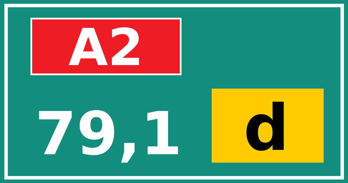 Hectometerbord A2 79,1 letter d
