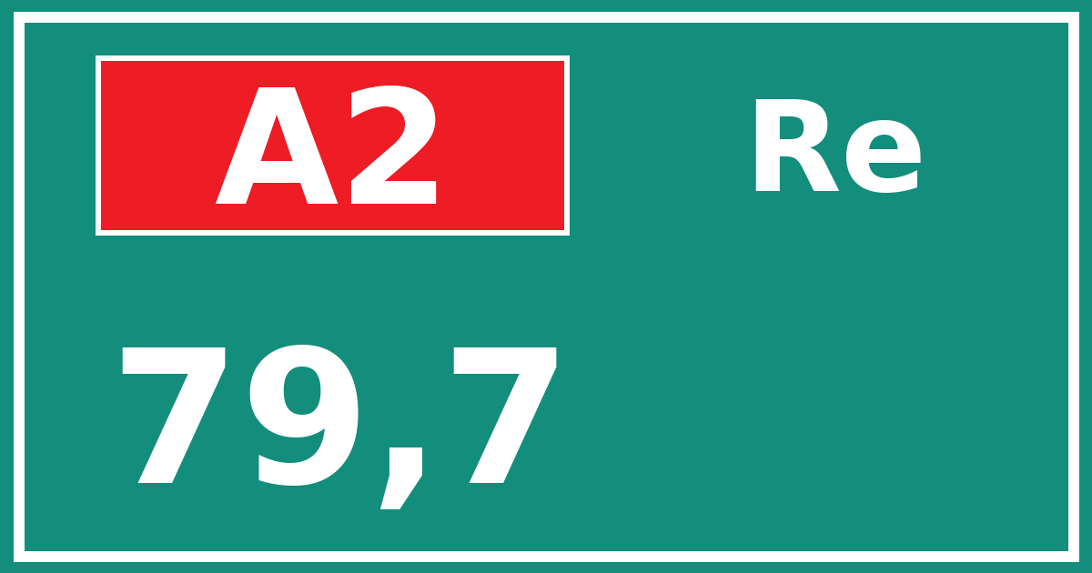 Hectometerbord A2 79,7 zijde Re