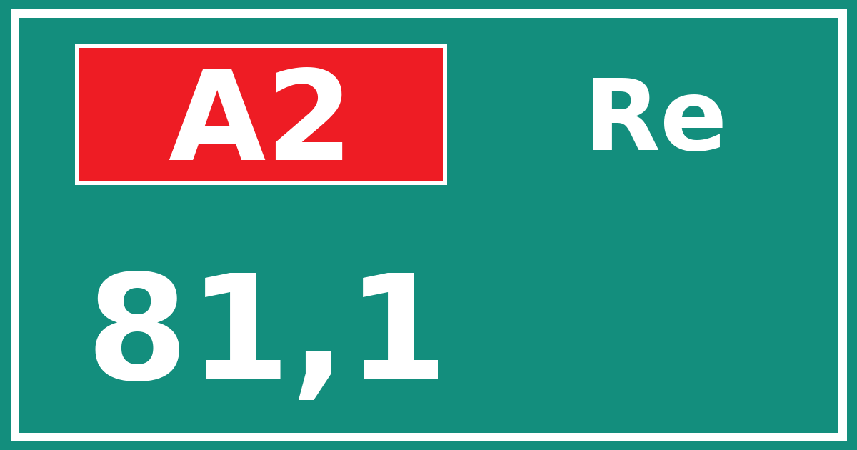 Hectometerbord A2 81,1 zijde Re