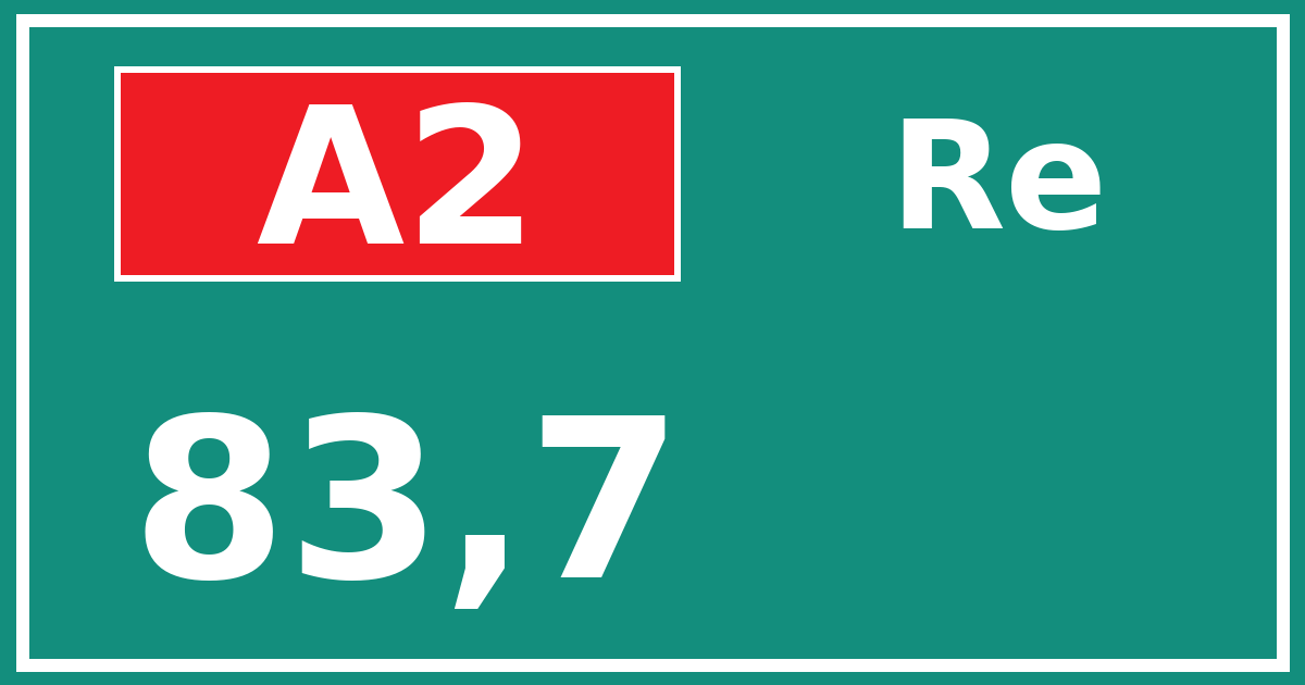 Hectometerbord A2 83,7 zijde Re