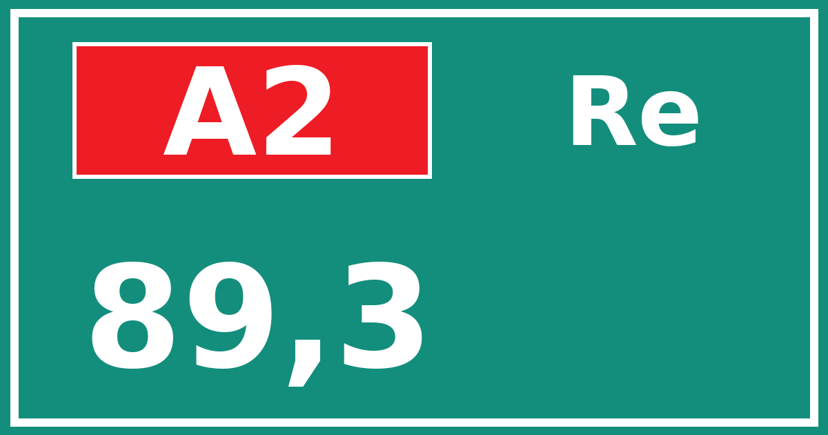 Hectometerbord A2 89,3 zijde Re
