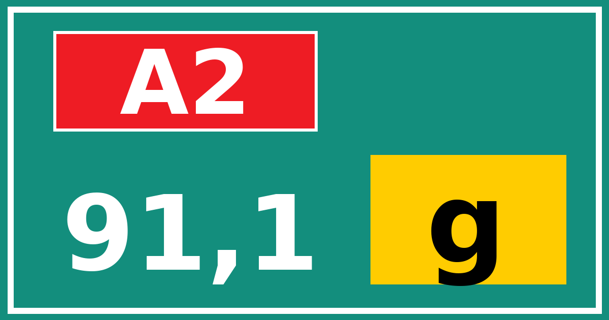 Hectometerbord A2 91,1 letter g