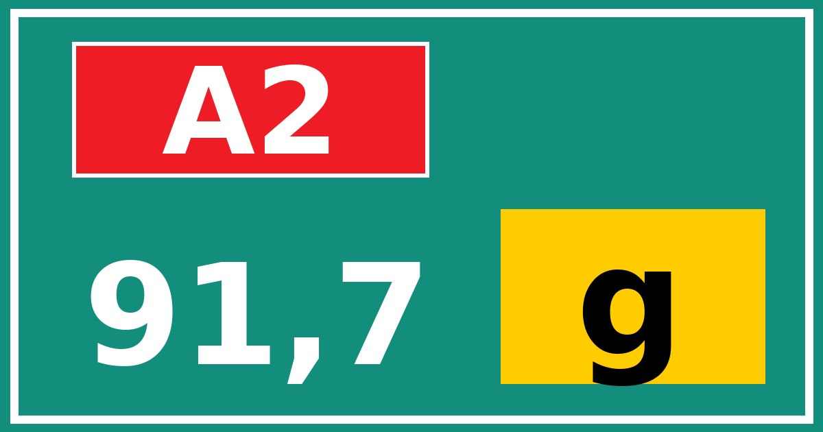 Hectometerbord A2 91,7 letter g