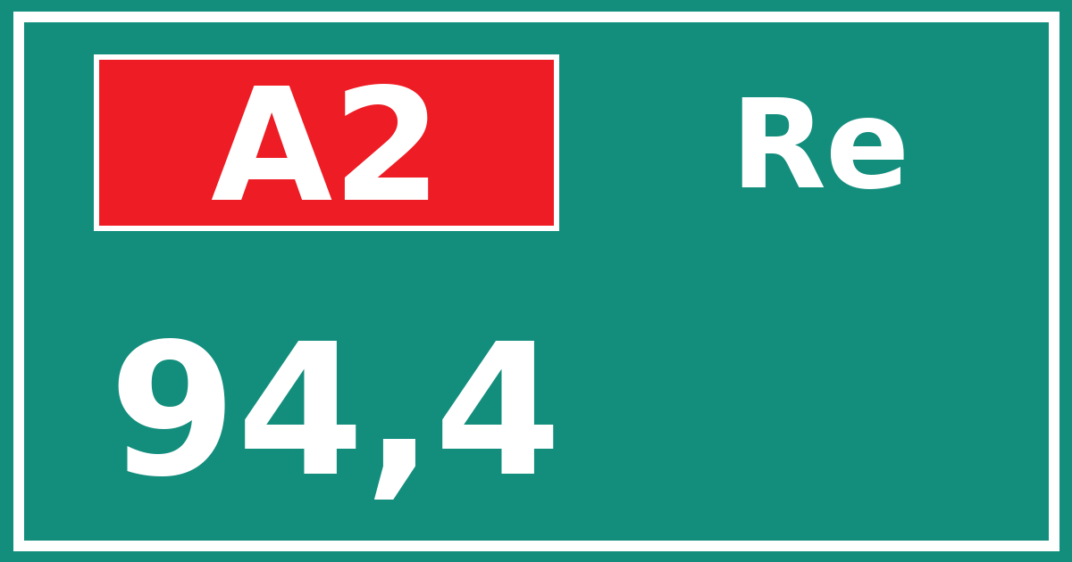 Hectometerbord A2 94,4 zijde Re