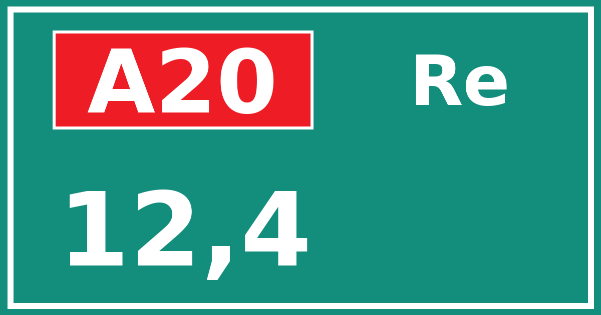 Hectometerbord A20 12,4 zijde Re