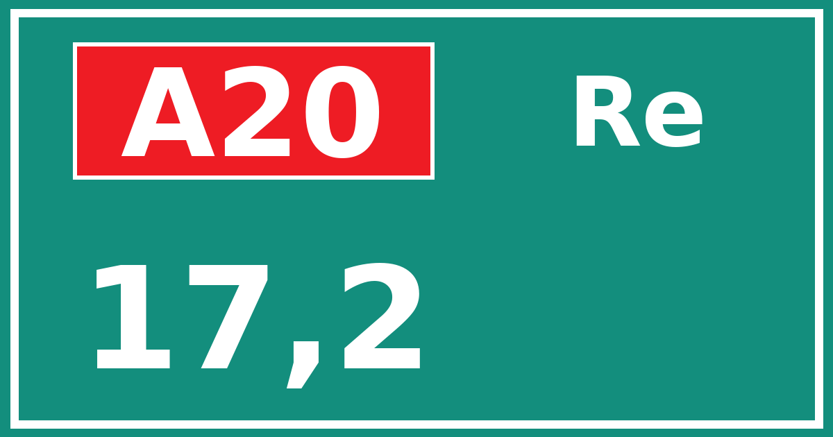 Hectometerbord A20 17,2 zijde Re