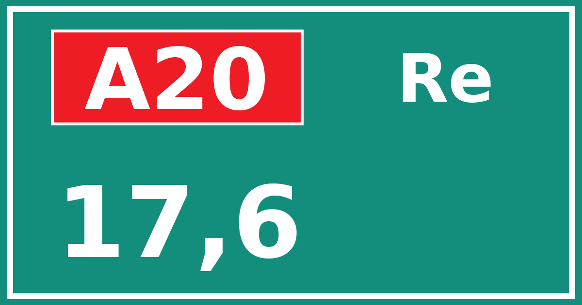 Hectometerbord A20 17,6 zijde Re