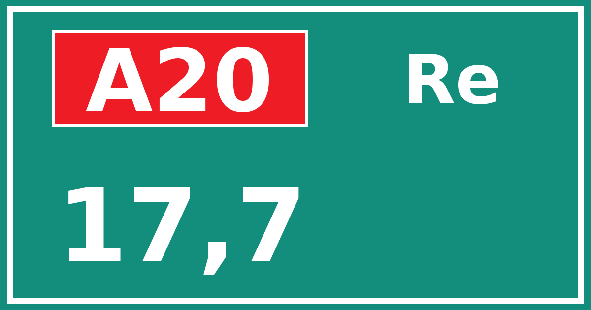 Hectometerbord A20 17,7 zijde Re