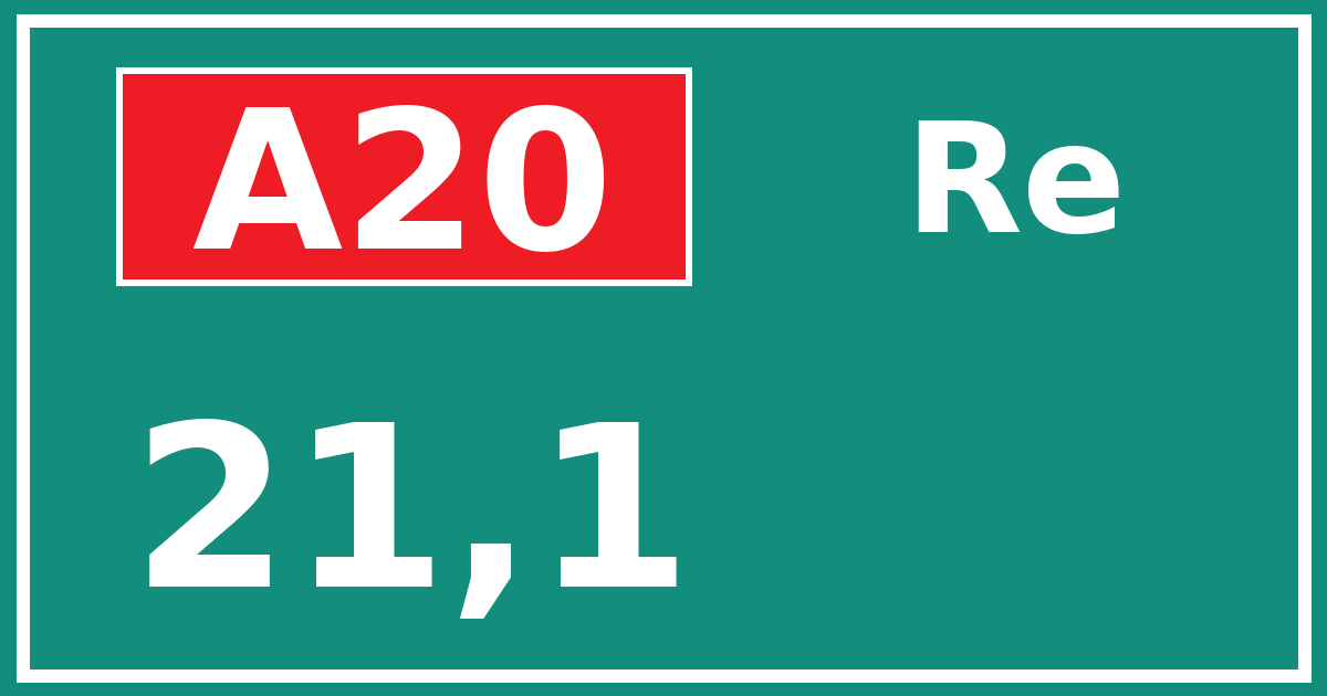 Hectometerbord A20 21,1 zijde Re