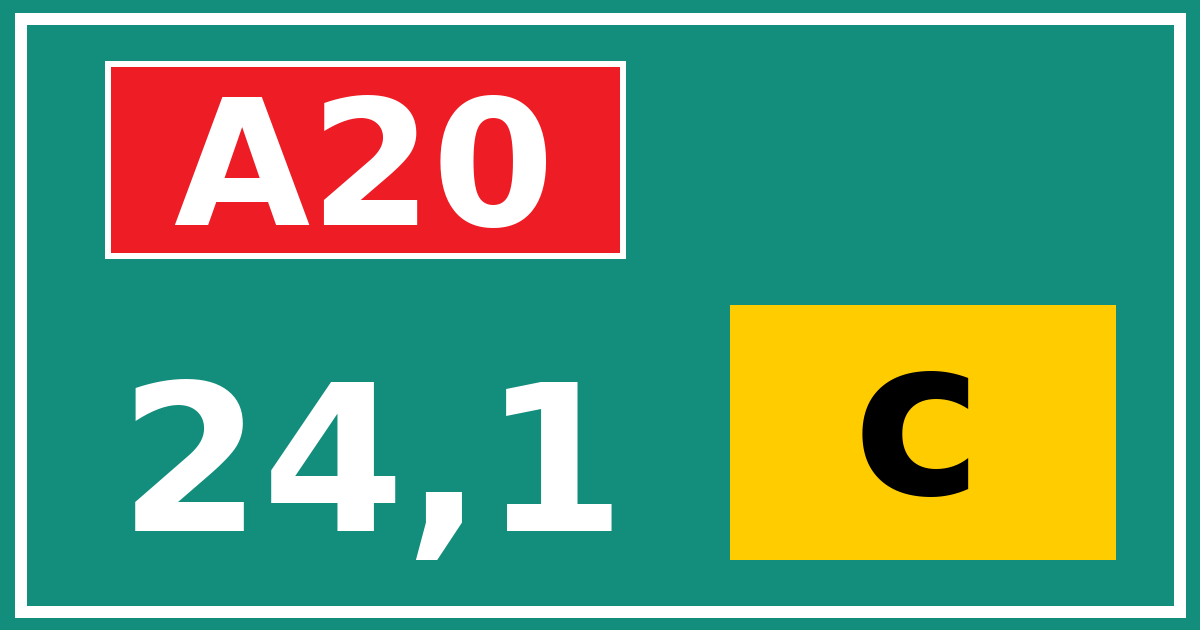 Hectometerbord A20 24,1 letter c