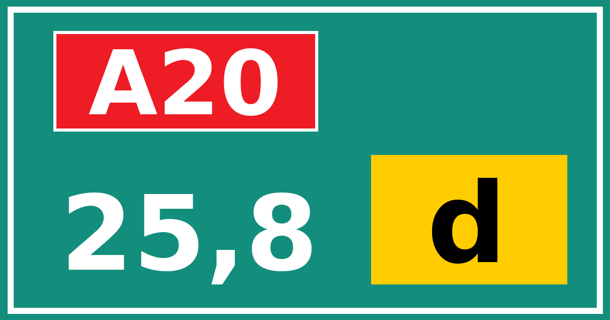 Hectometerbord A20 25,8 letter d