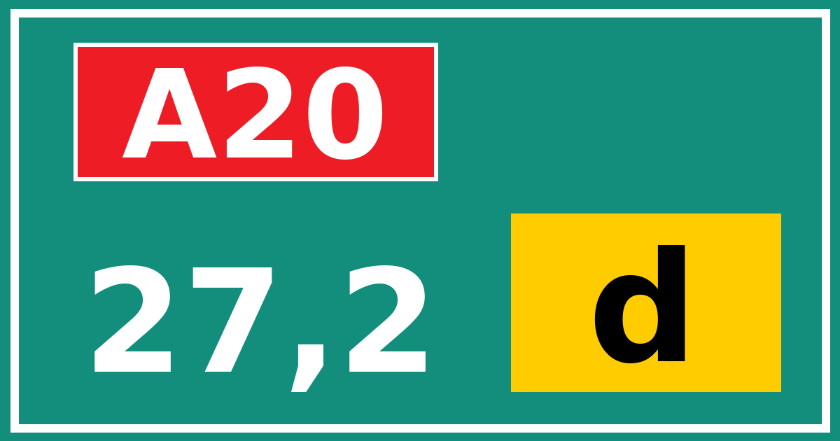 Hectometerbord A20 27,2 letter d