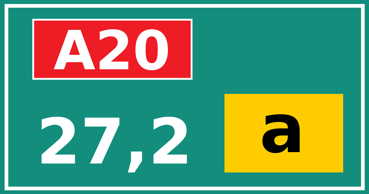 Hectometerbord A20 27,2 letter a
