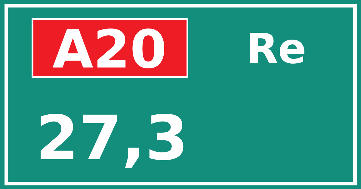 Hectometerbord A20 27,3 zijde Re