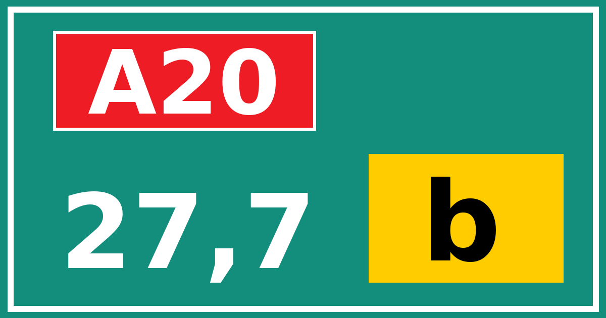 Hectometerbord A20 27,7 letter b
