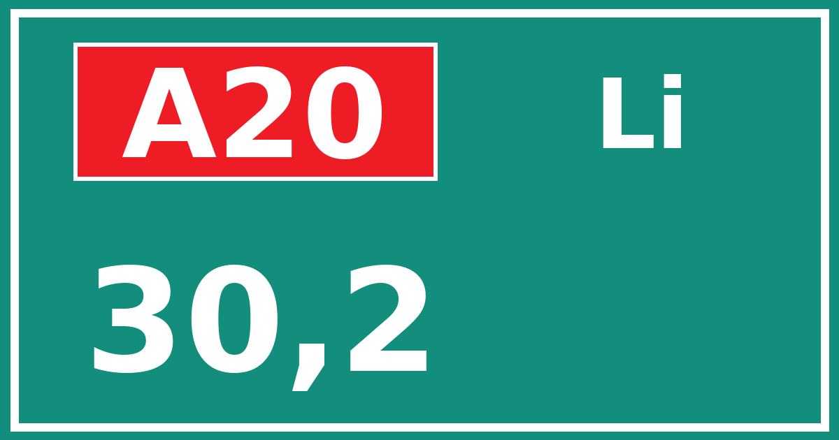Hectometerbord A20 30,2 zijde Li