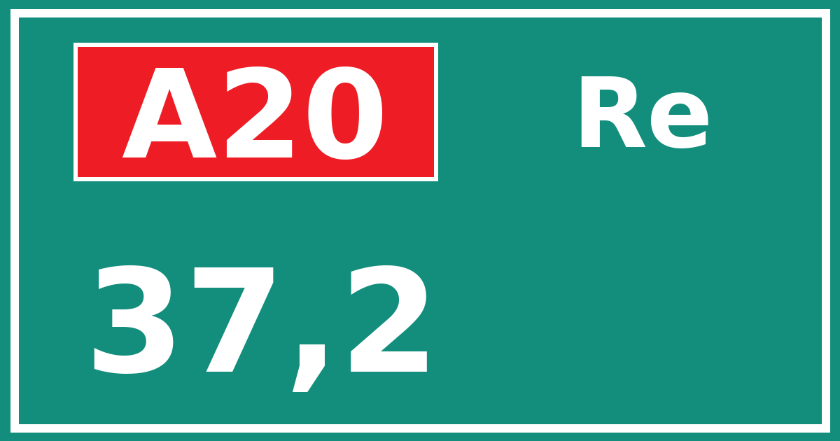 Hectometerbord A20 37,2 zijde Re