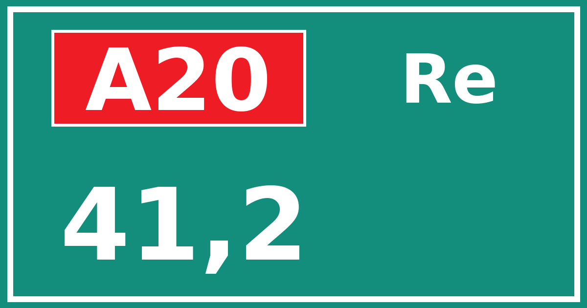 Hectometerbord A20 41,2 zijde Re