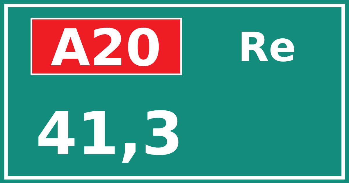 Hectometerbord A20 41,3 zijde Re