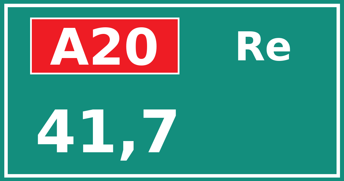 Hectometerbord A20 41,7 zijde Re