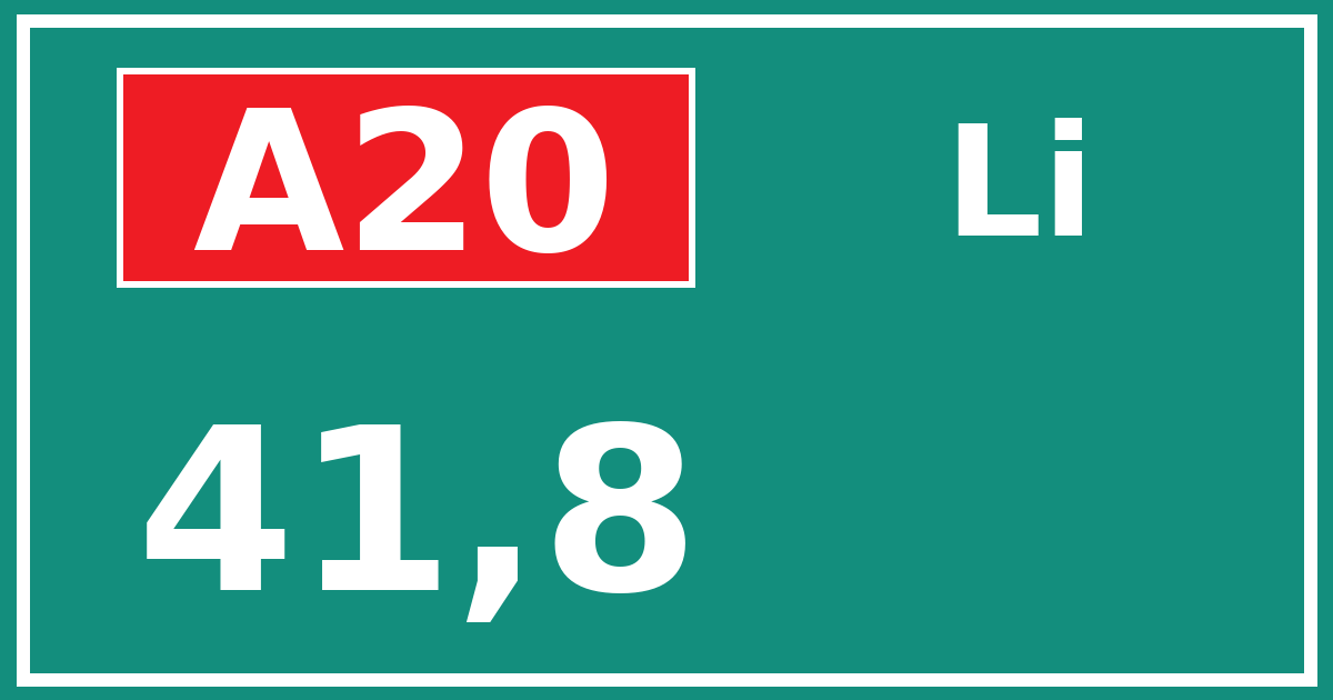 Hectometerbord A20 41,8 zijde Li