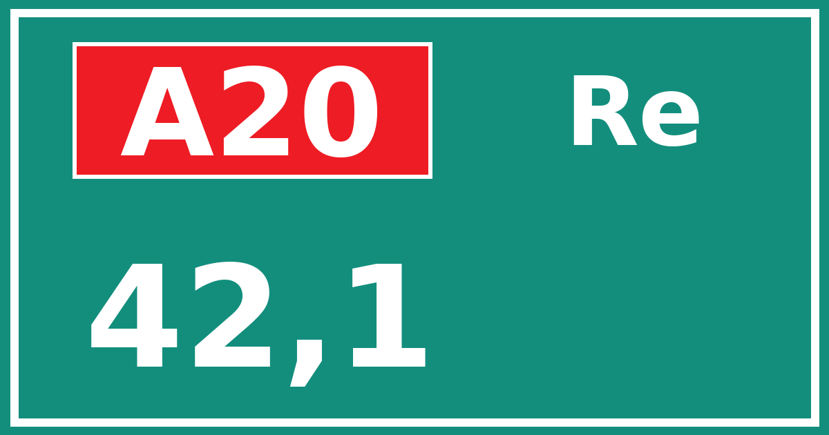 Hectometerbord A20 42,1 zijde Re