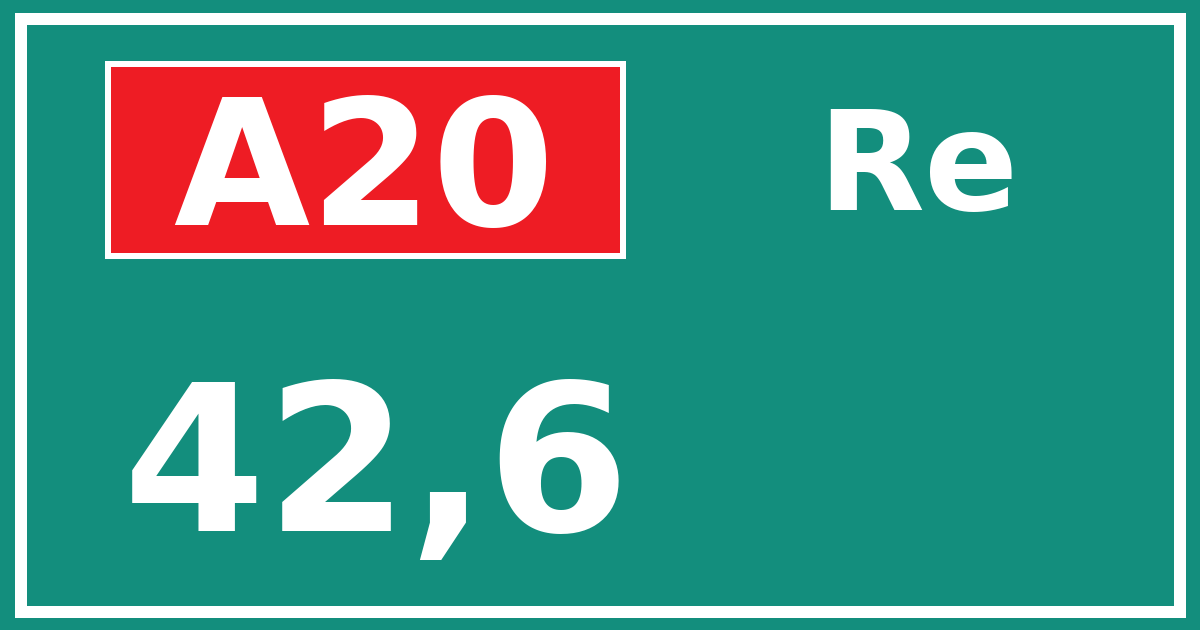 Hectometerbord A20 42,6 zijde Re