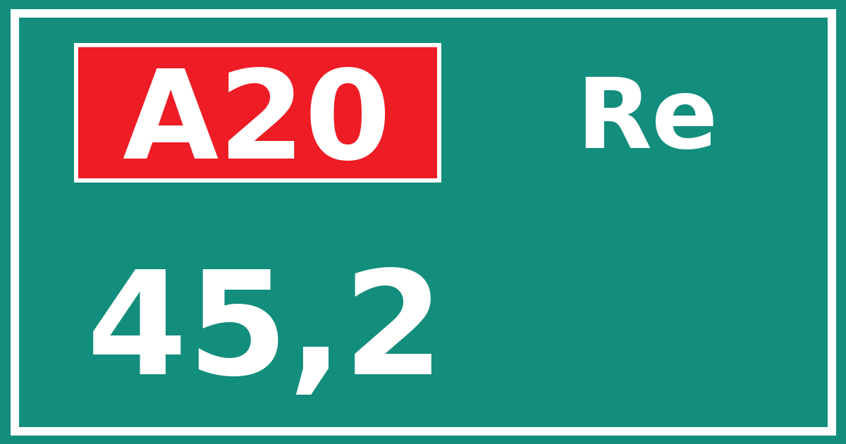 Hectometerbord A20 45,2 zijde Re
