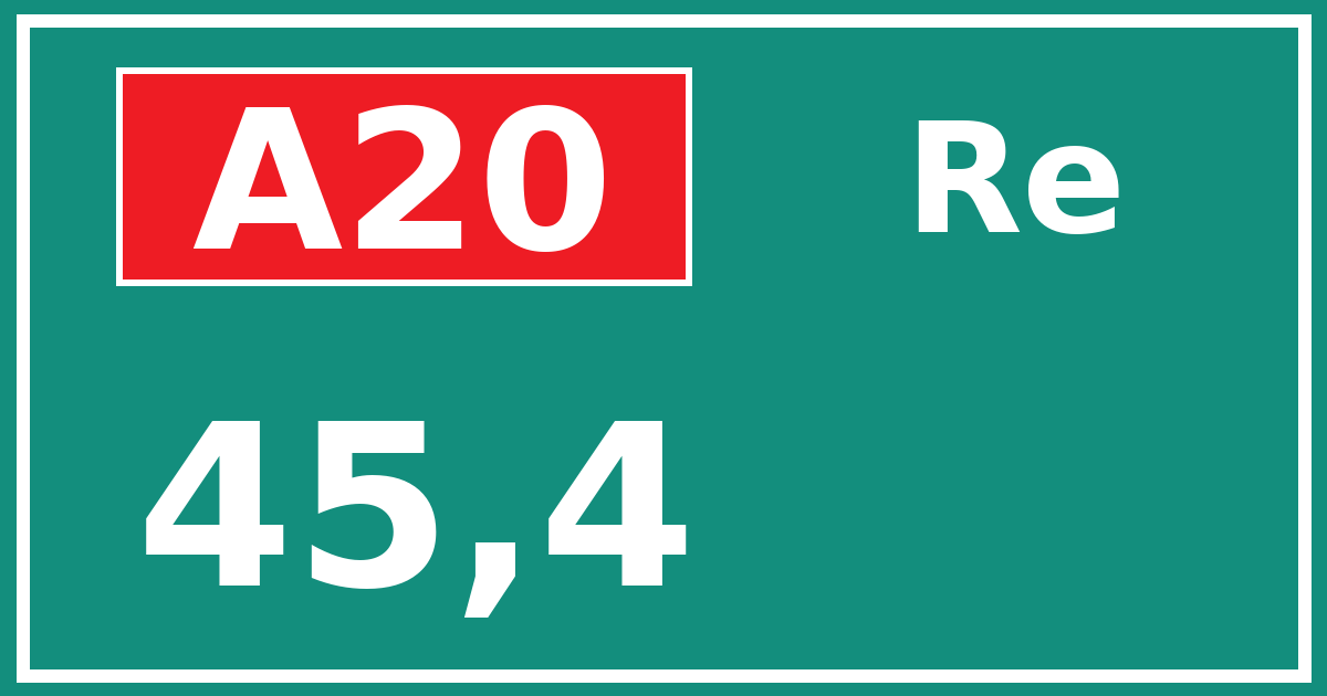 Hectometerbord A20 45,4 zijde Re