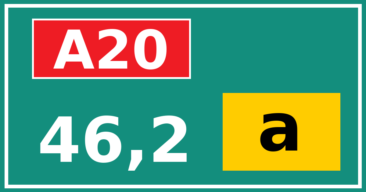 Hectometerbord A20 46,2 letter a